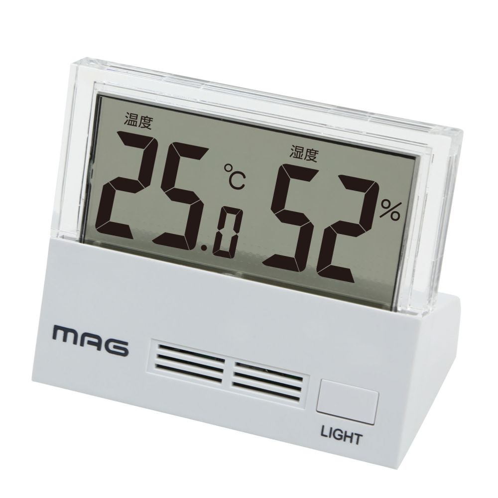 MAGデジタル温度湿度計 シースルー